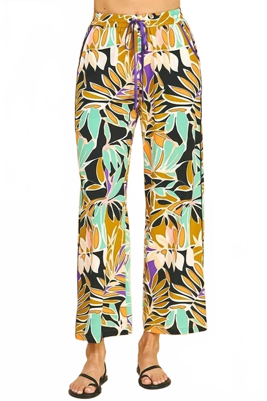 NEW PINCH tropic cropped pants in aqua multi